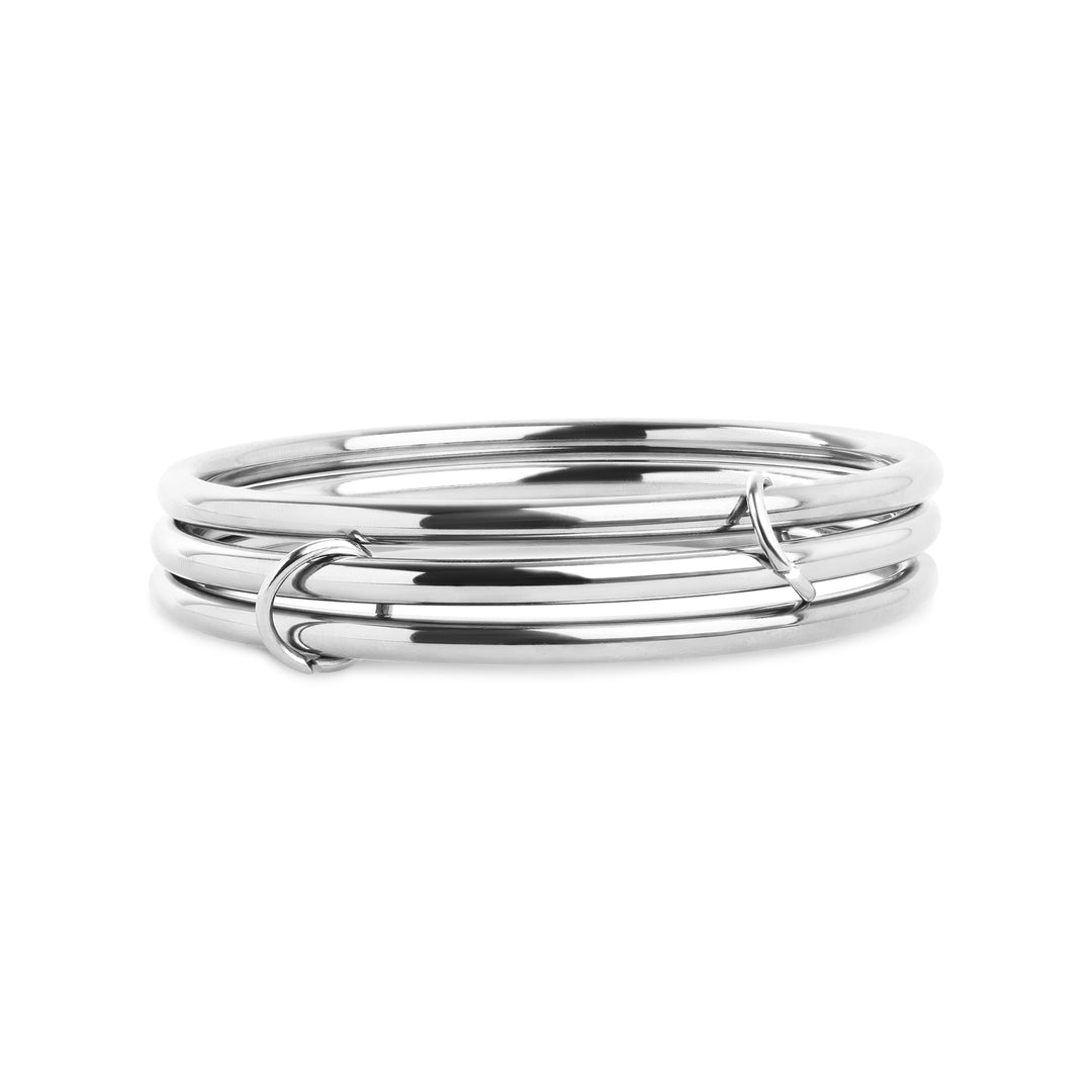 Rory - Pulsera apilable de 3 piezas de acero inoxidable
