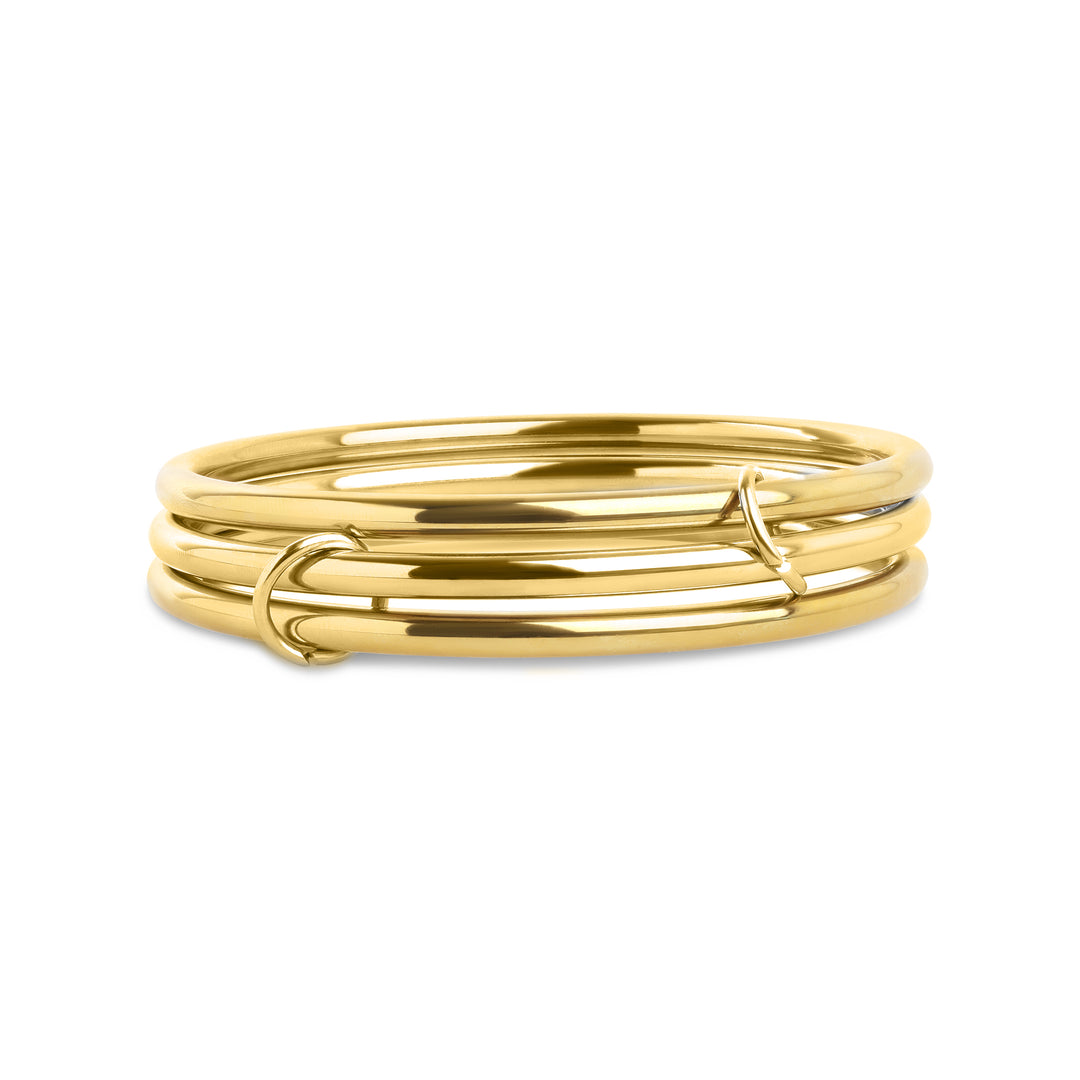 Rory - Pulsera apilable de 3 piezas de acero inoxidable