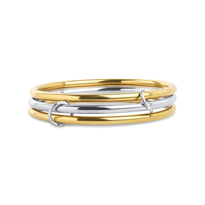 Rory - Pulsera apilable de 3 piezas de acero inoxidable