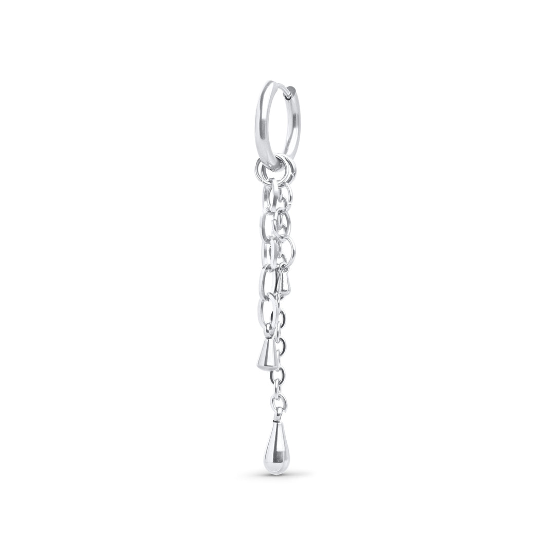 Kate - Pendientes de aro con cadena de acero inoxidable