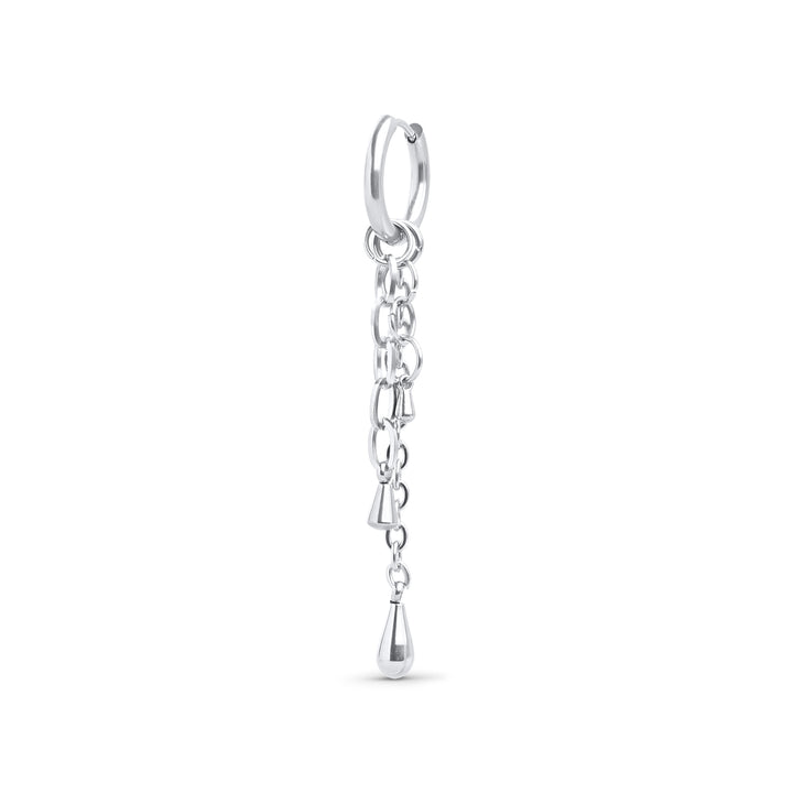 Kate - Pendientes de aro con cadena de acero inoxidable