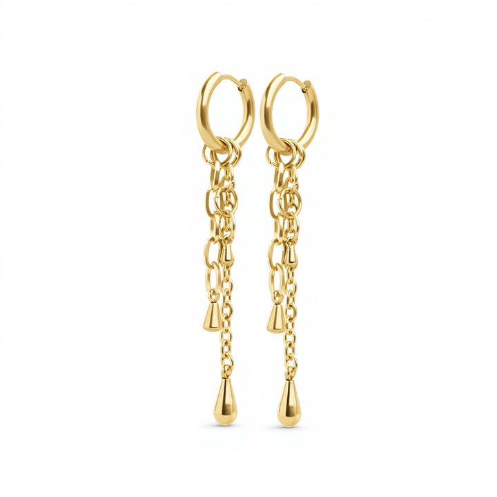 Kate - Pendientes de aro con cadena de acero inoxidable