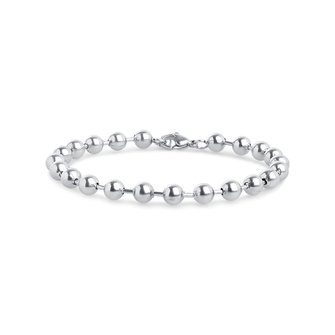 Billie - Pulsera de cuentas metálicas de acero inoxidable