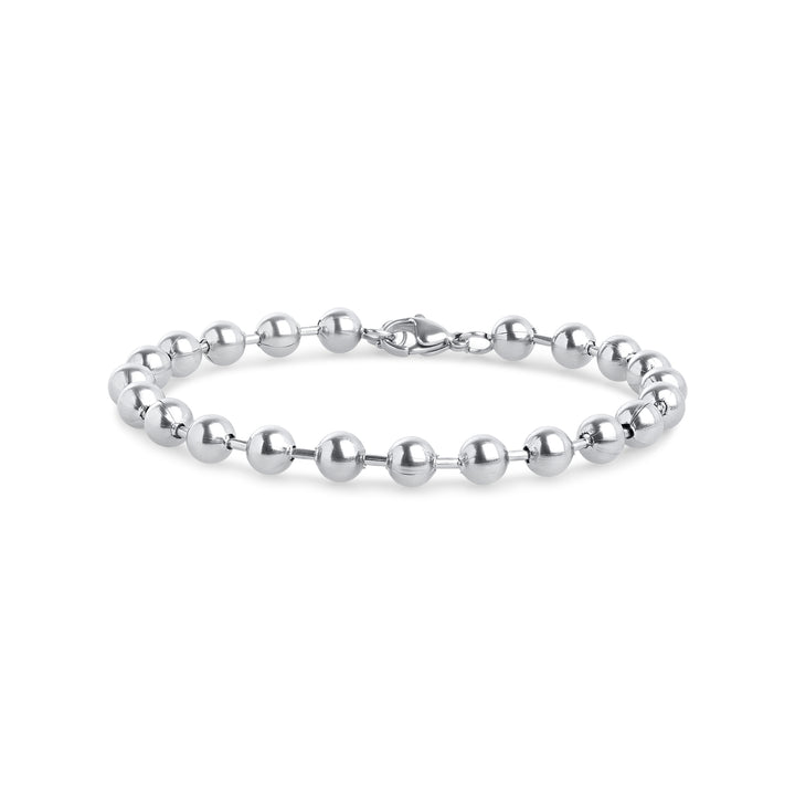 Billie - Pulsera de cuentas metálicas de acero inoxidable