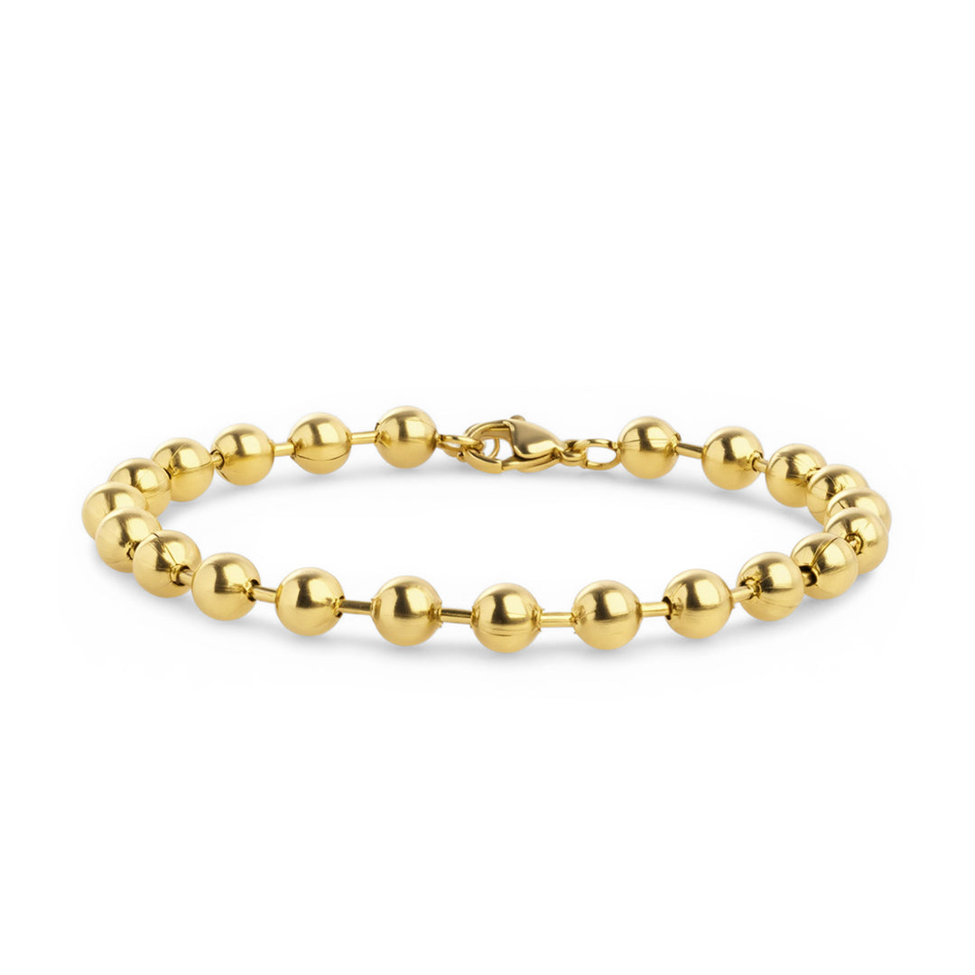 Billie - Pulsera de cuentas metálicas de acero inoxidable