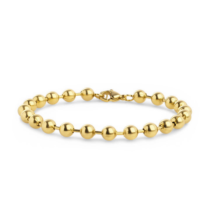 Billie - Pulsera de cuentas metálicas de acero inoxidable