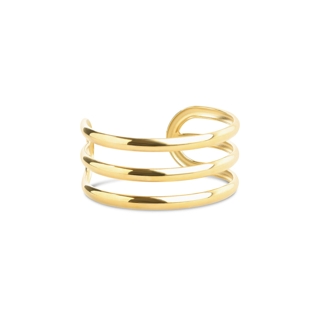 Norma - Pulsera triple de brazaletes de acero inoxidable