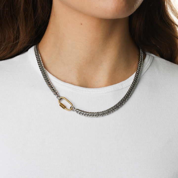 Ninja - Collar de cadena con placa de acero inoxidable