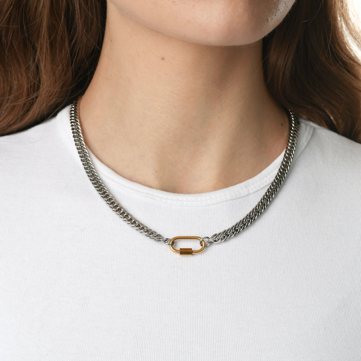 Ninja - Collar de cadena con placa de acero inoxidable