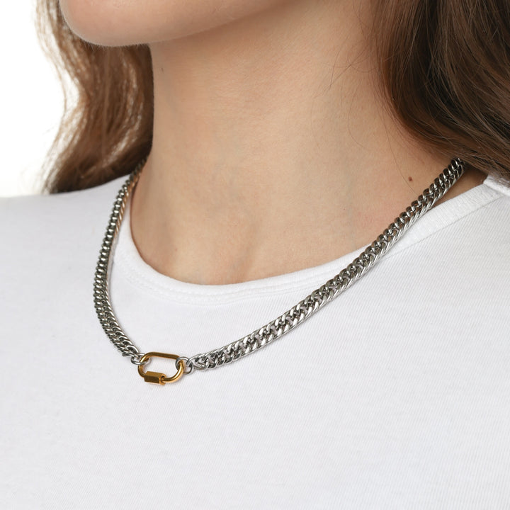 Ninja - Collar de cadena con placa de acero inoxidable
