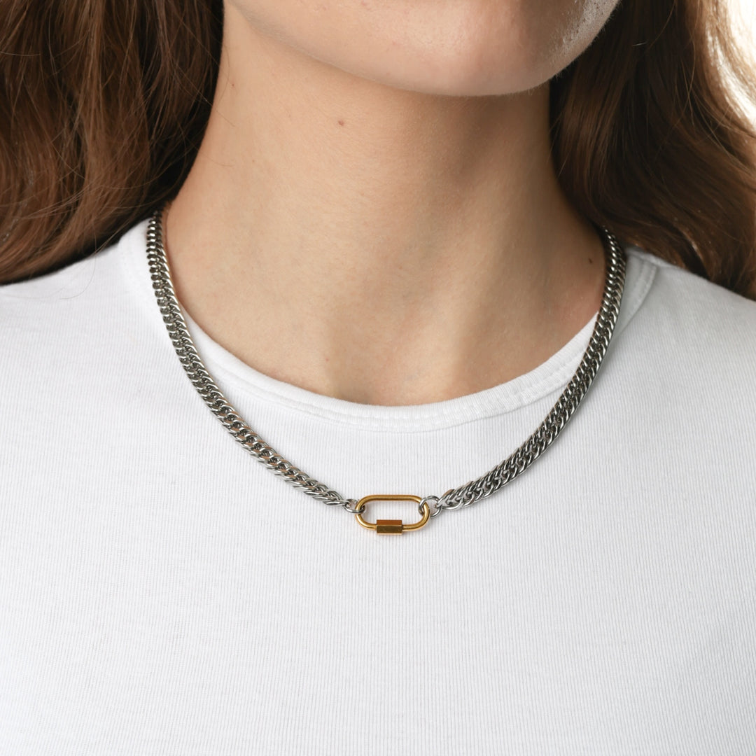 Ninja - Collar de cadena con placa de acero inoxidable