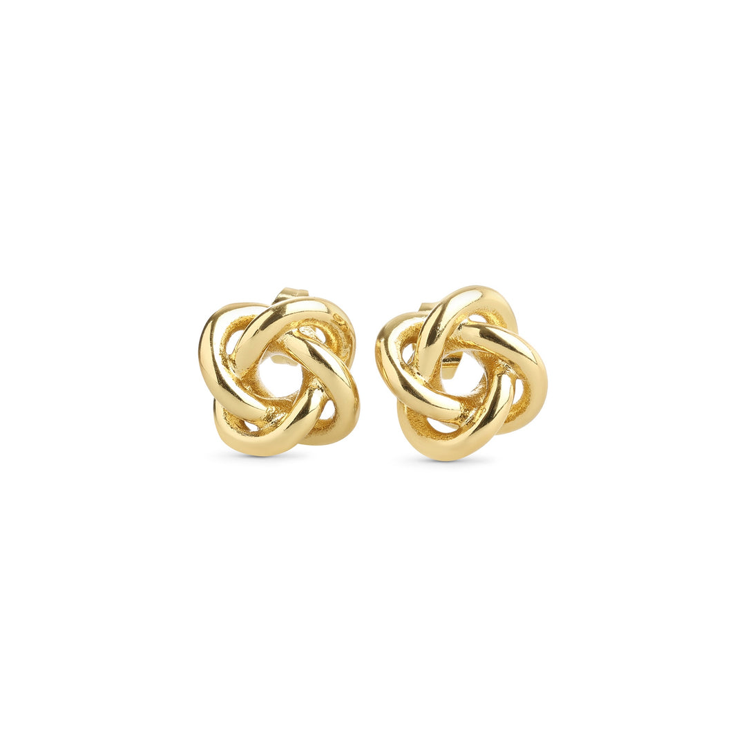 Karla – knot stud earrings in stainless steel, gold | Timi of Sweden