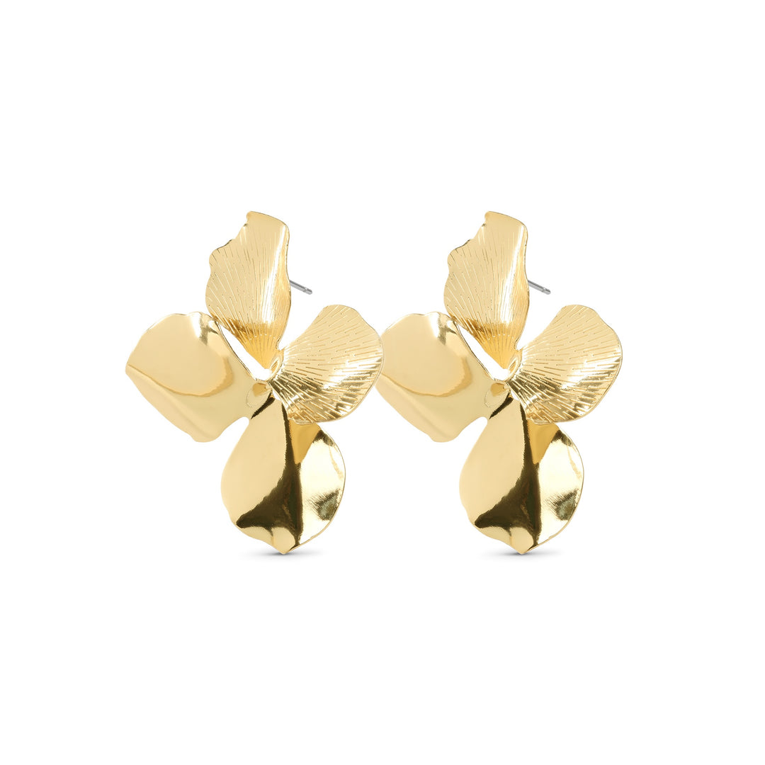 Laila - Pendientes de flor de acero inoxidable