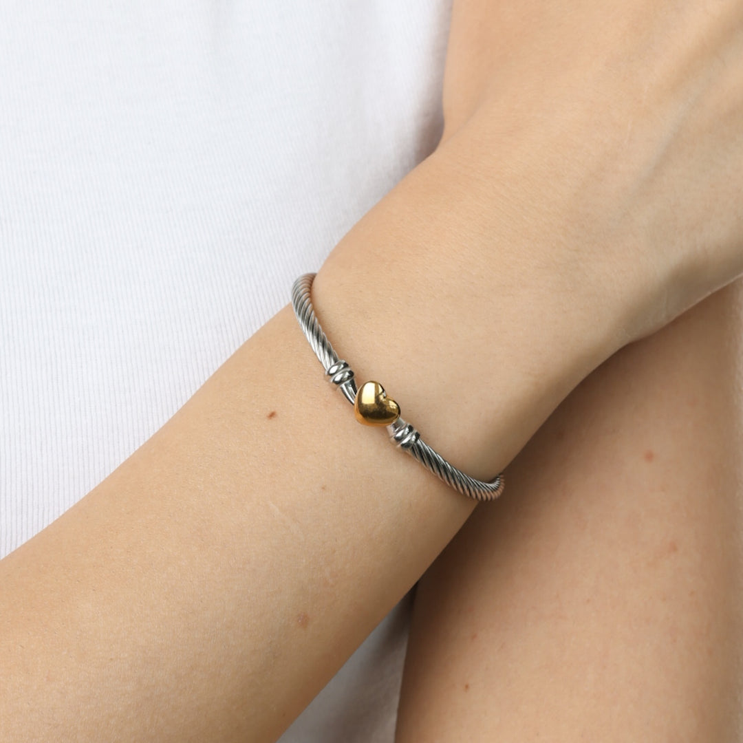 Tuva - Pulsera de corazón de acero inoxidable