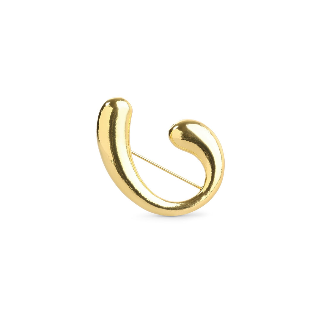 Novelia – sculptural brooch, gold | Timi of Sweden