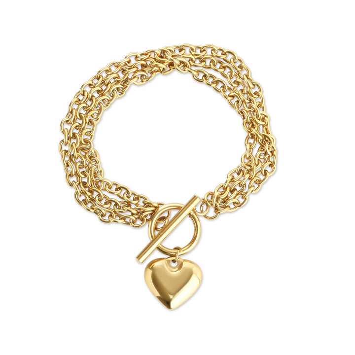 Emilia - Pulsera de cadena de corazón de acero inoxidable