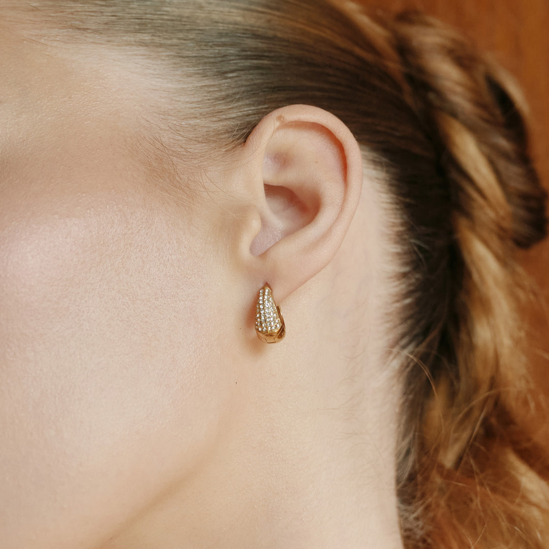Pendientes de aro con pavé Sunniva