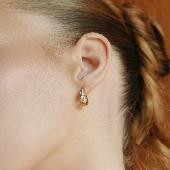 Pendientes de aro con pavé Sunniva