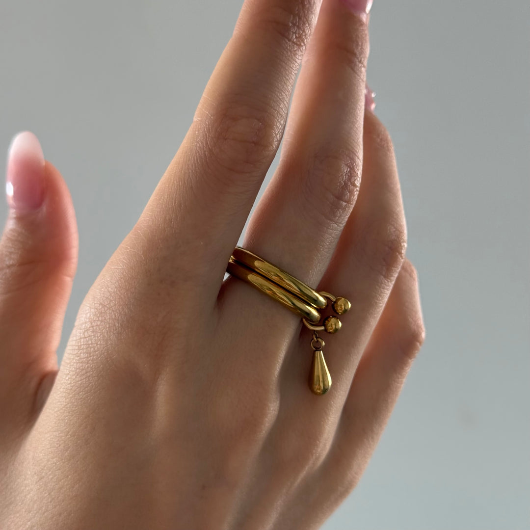 Storm - Anillo Doble Gota de Acero Inoxidable