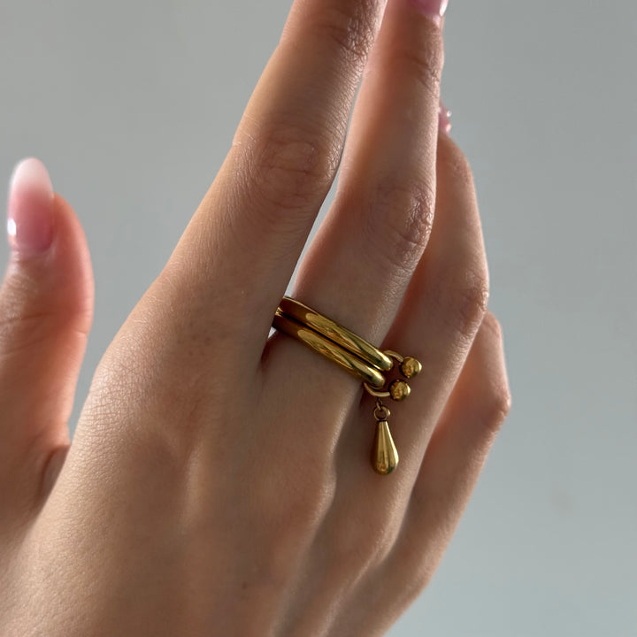 Storm - Anillo Doble Gota de Acero Inoxidable