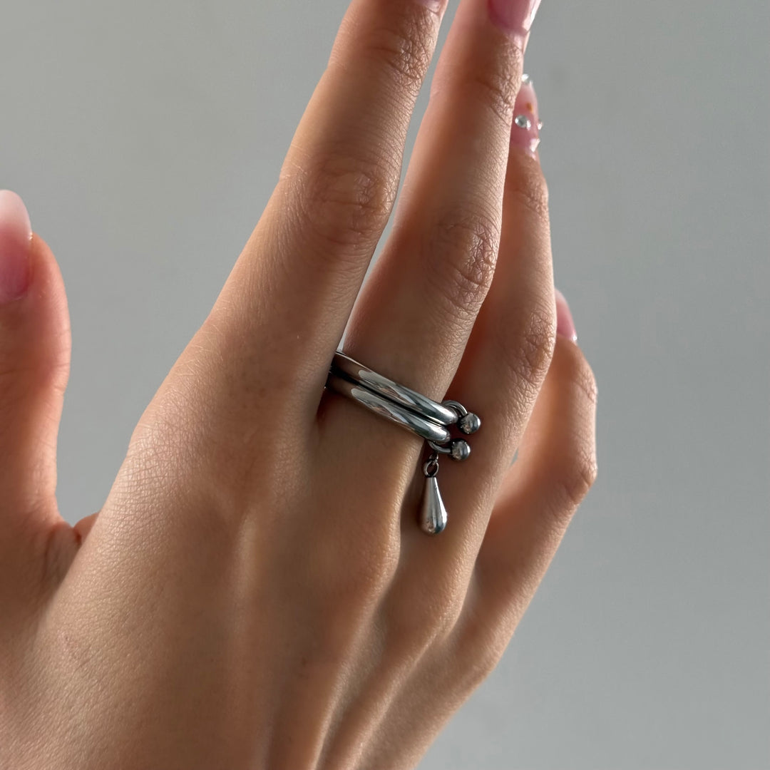 Storm - Anillo Doble Gota de Acero Inoxidable