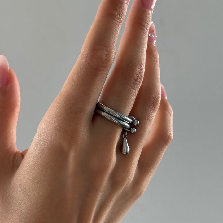 Storm - Anillo Doble Gota de Acero Inoxidable