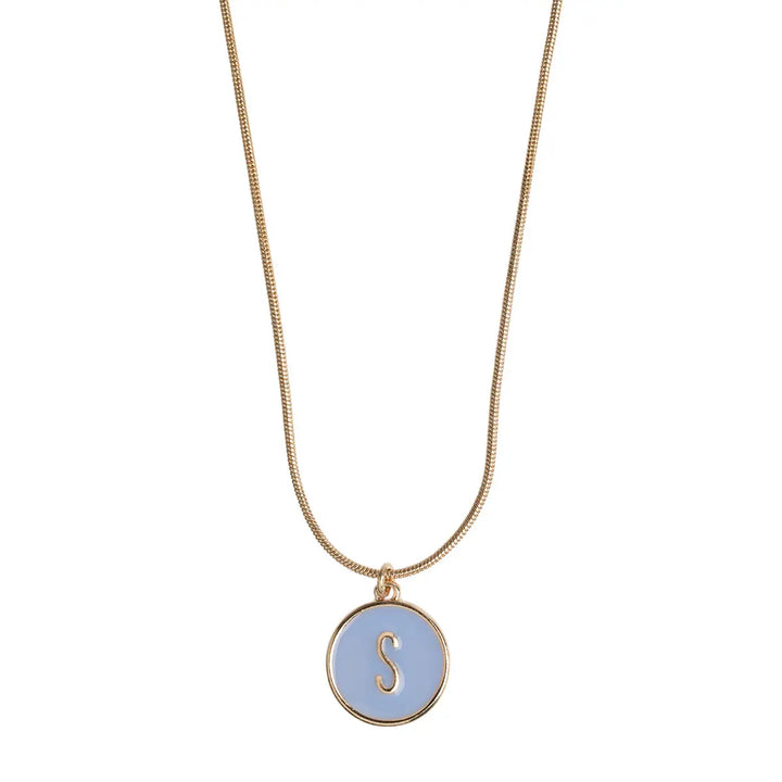 Letter in Snake Chain Necklace S