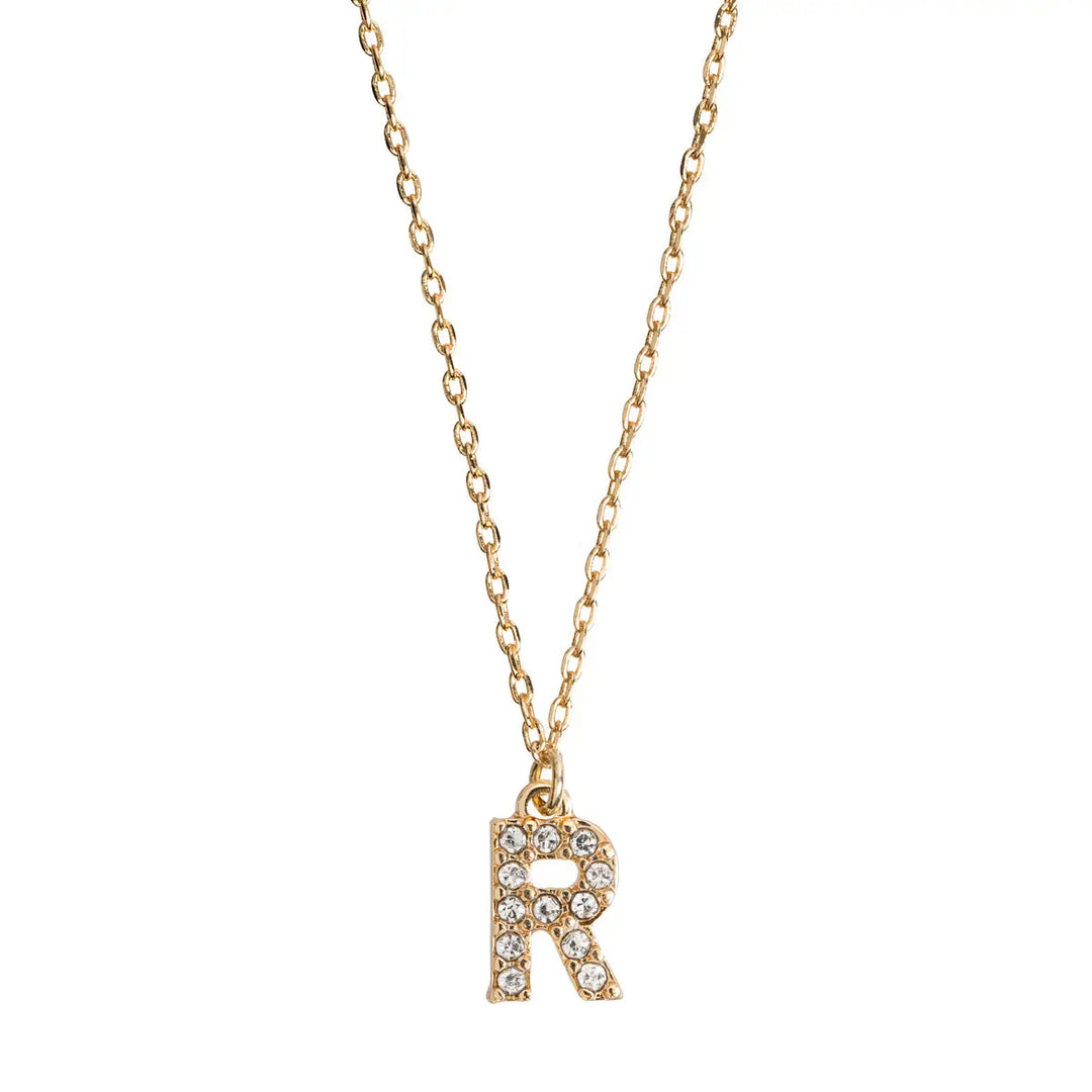 Crystal letter necklace R