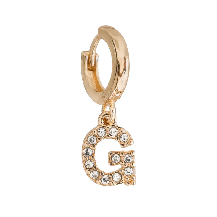 Crystal letter hoop G