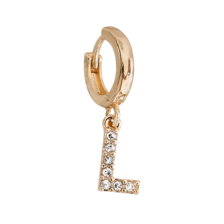 Crystal letter hoop L