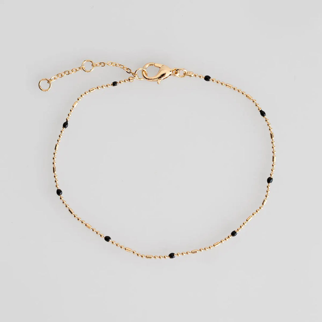 Bead Bracelet Minimalistic - Gold and Black