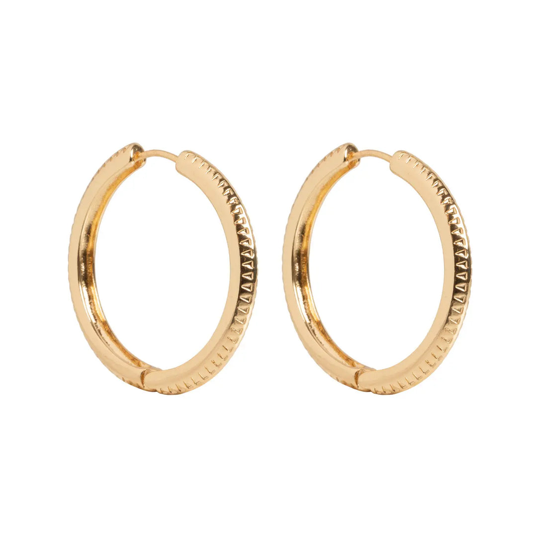 Aztec Hoop Earring - Gold