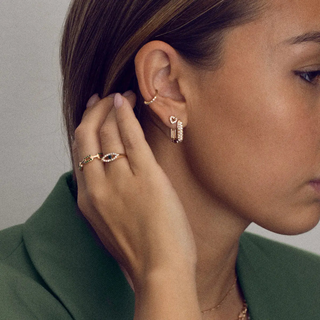 Green Crystal Chain Ring