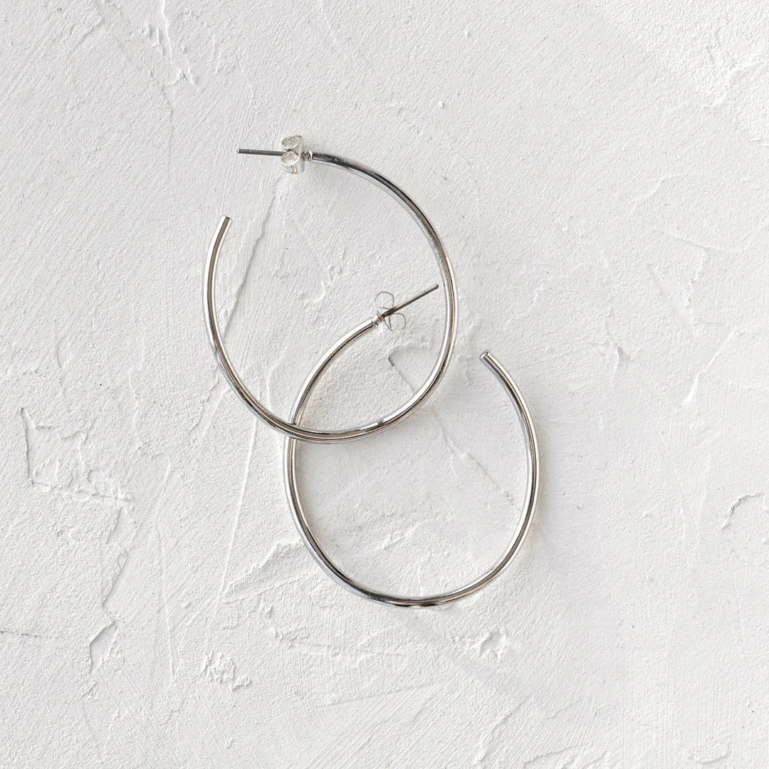 Natalie - Thin Large Hoop Earrings