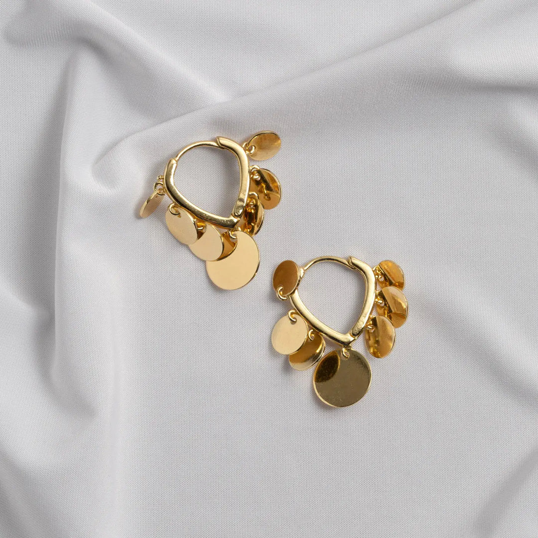 Riya - Coin Hoop Earrings