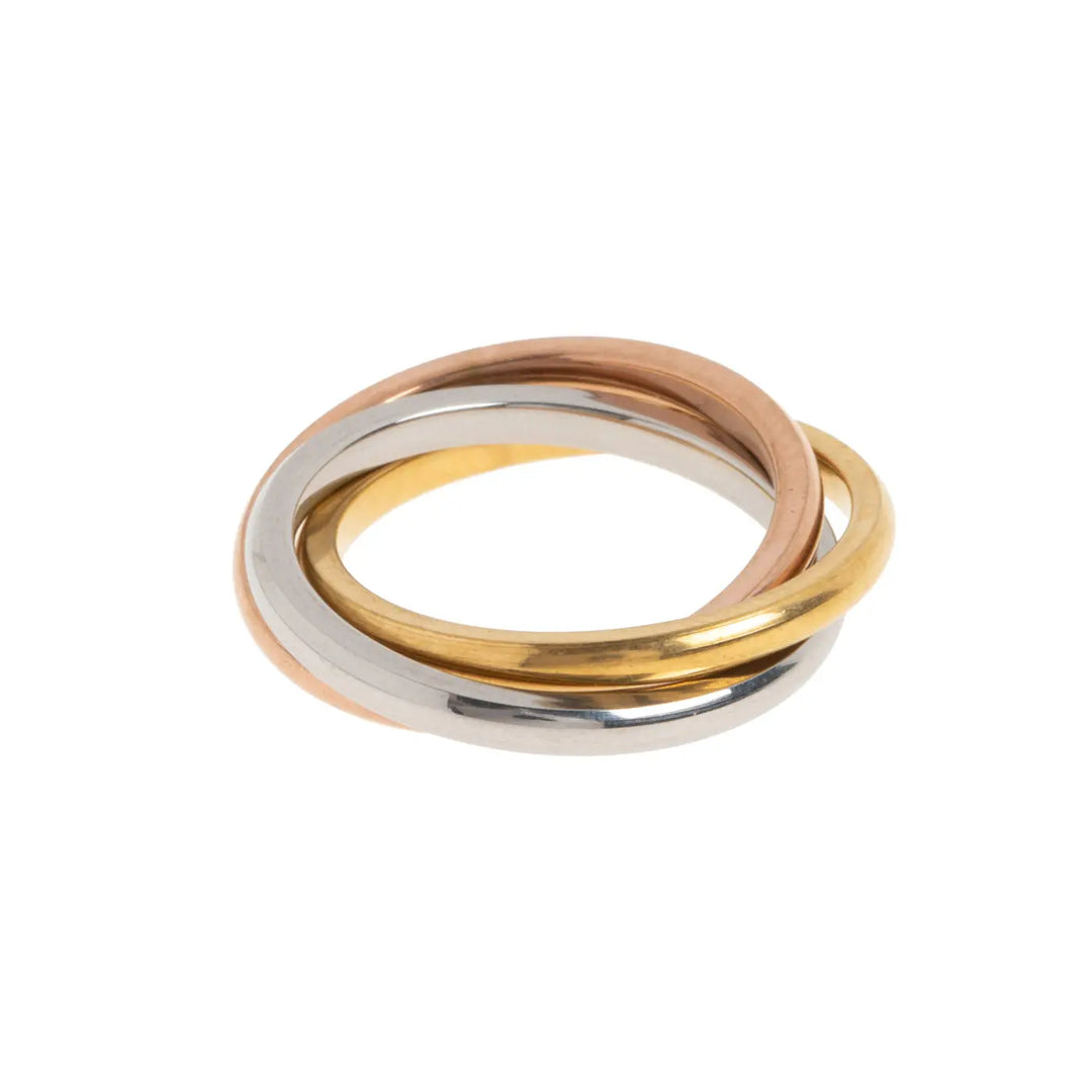 Jules - Anillo triple de colores en acero inoxidable