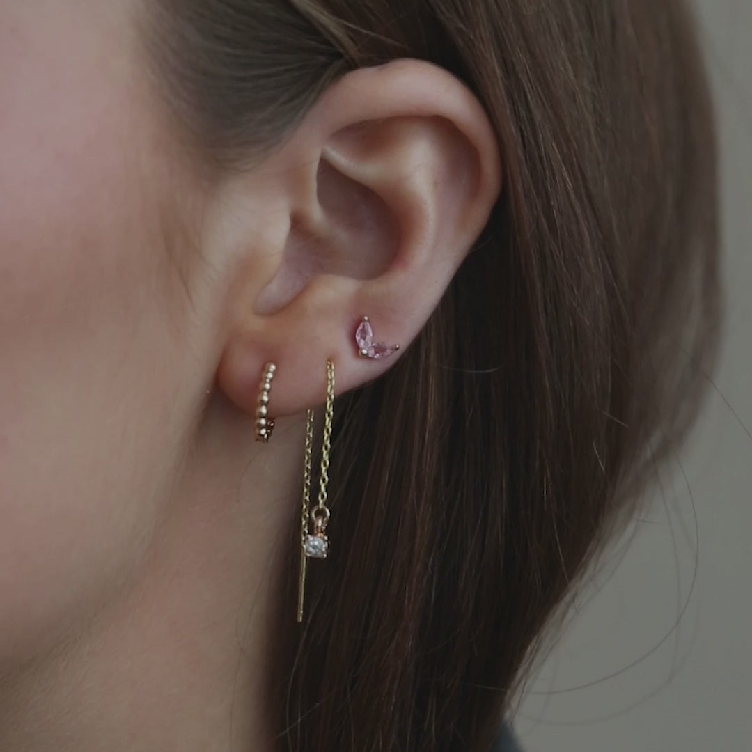 Ruby - Bubbly Huggie Hoop Earrings